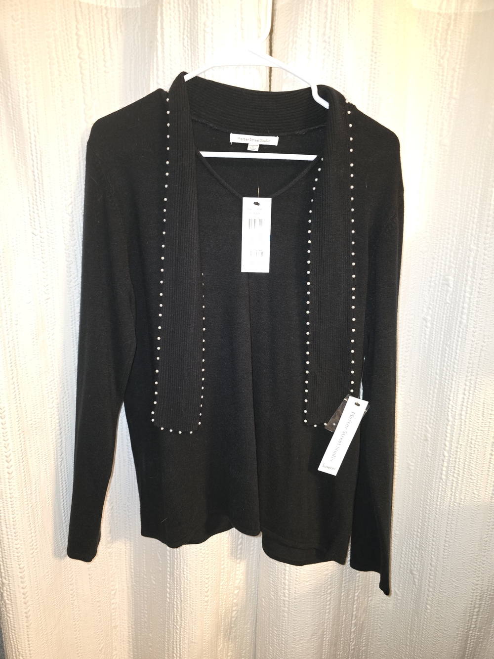 Mercer Street Studio Black Open-Front Cardigan